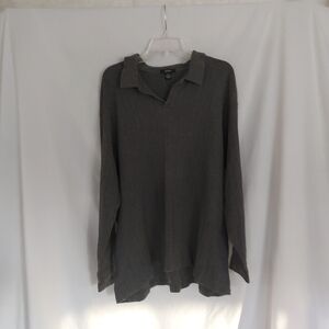 Mens Gray Long Sleeve Shirt